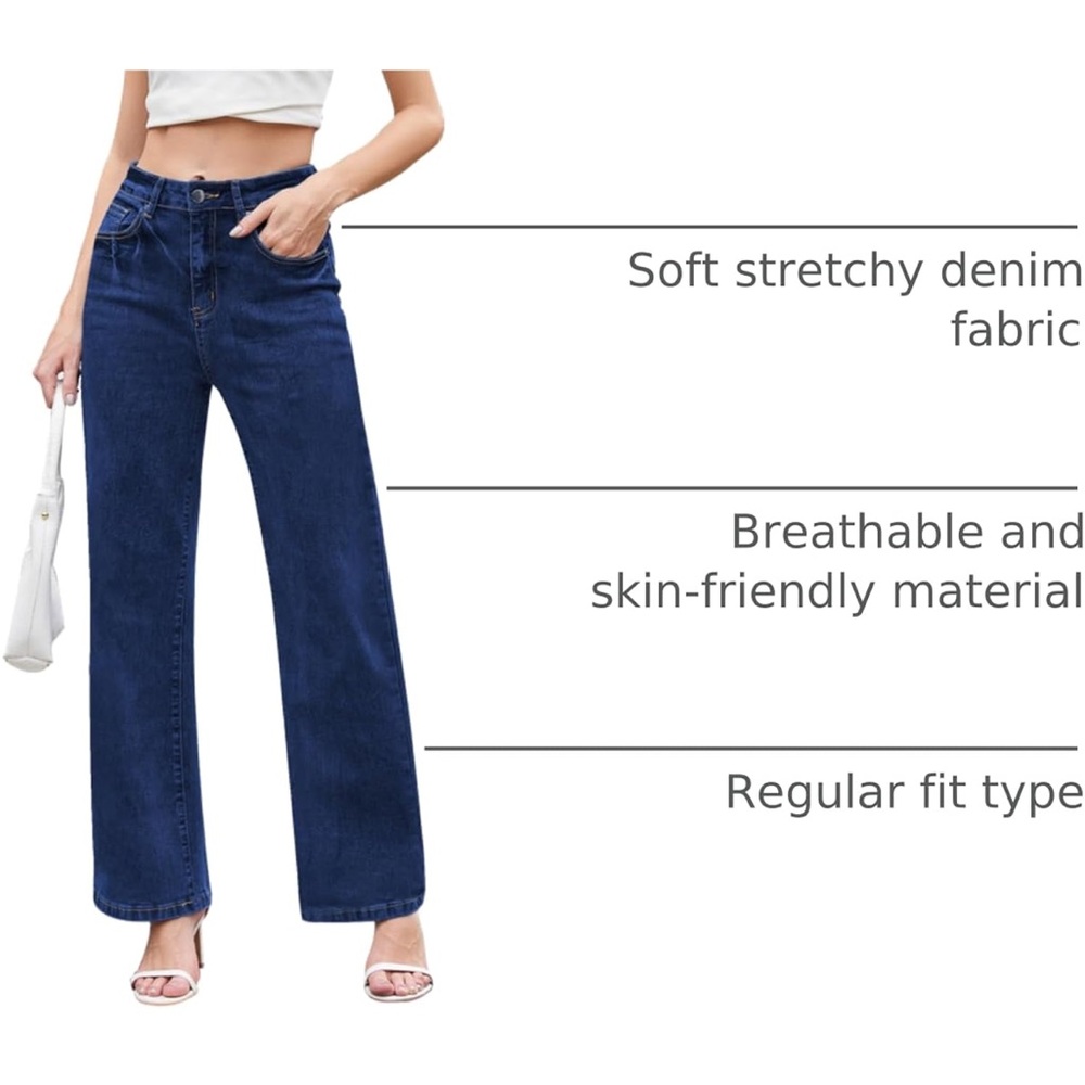 High-Rise Wide Leg Jeans in Dark Blue
